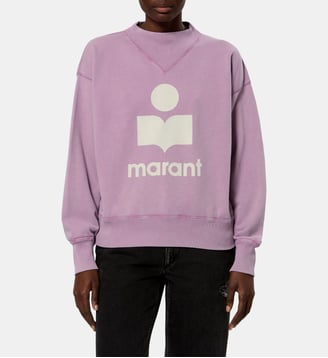 Sweat-shirt Moby en coton col montant - Isabel Marant - Rosewood