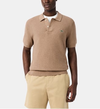 Polo en maille fine coton - Lacoste - Beige