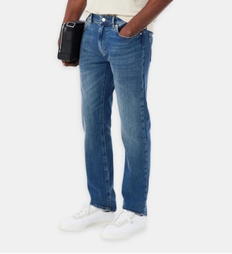 Jean slim effet délavé - Lacoste - Bleu denim