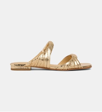 Mules plates Kiana en cuir twisté - Michael Kors - Doré