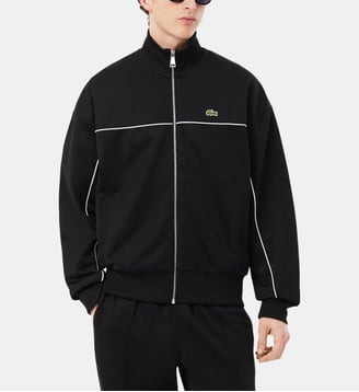 Sweat zippé en maille - Lacoste - Noir