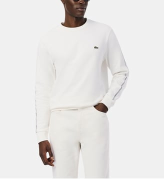 Sweat à bandes griffées - Lacoste - Écru