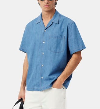 Chemisette en denim coupe boxy - Lacoste - Denim