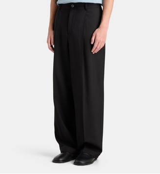Pantalon droit à pinces laine vierge - Marni - Noir