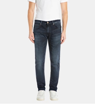 Jean droit 573 Grover coton - Replay - Bleu noir