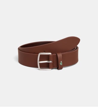 Ceinture 35 signature en cuir - Lacoste - Marron