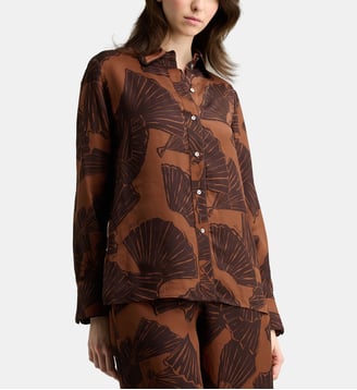 Chemise fluide imprimée - Karl Lagerfeld - Marron clair et marron foncé