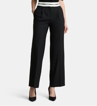 Pantalon droit en laine - Karl Lagerfeld - Black
