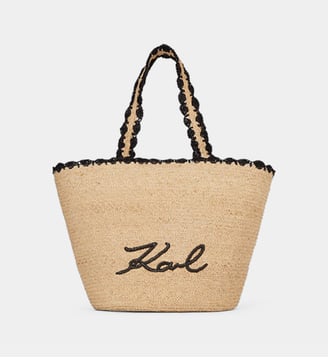 Sac cabas façon panier - Karl Lagerfeld - Beige