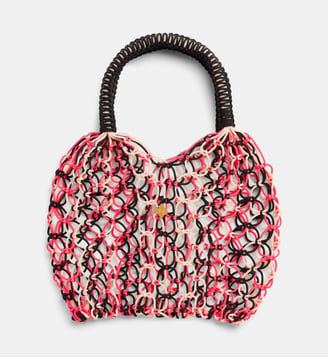 Sac filet Emma  - Gisel Paris - Blanc, rose et noir