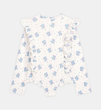 Maillot de bain 1 pièce Aurélie - Louise Misha - Blanc et bleu
