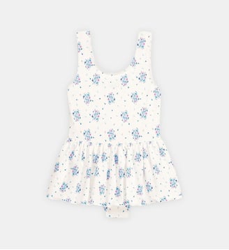 Maillot de bain 1 pièce Aurélie imprimé fantaisie - Louise Misha - Blanc et bleu