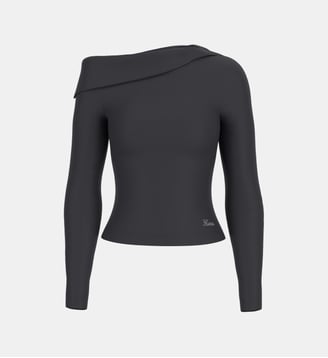 Top asymétrique ajusté manches longues - Guess - Noir