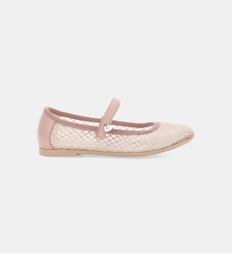 Ballerines en maille pailletée - Monnalisa - Rose