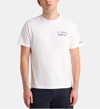 T-shirt droit Portland coton bio
 - MC2 Saint Barth - Blanc et rouge