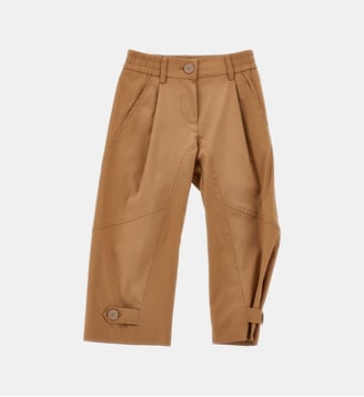 Pantalon évasé en coton mélangé - Monnalisa - Camel