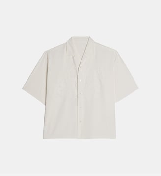 Chemisette droite tissage floral - HOMME PLISSÉ ISSEY MIYAKE - Blanc
