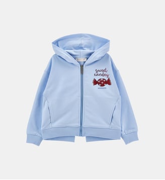 Sweat droit en coton - Monnalisa - Céleste