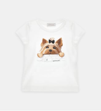 T-shirt droit à imprimé - Monnalisa - Blanc
