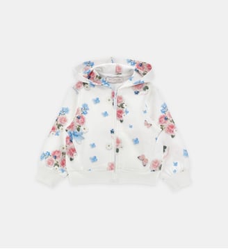 Sweat droit à motif - Monnalisa - Blanc et multicolore