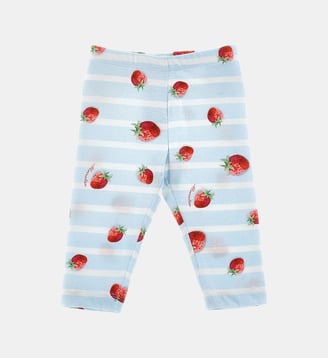 Legging ajusté à motif - Monnalisa - Bleu et rouge