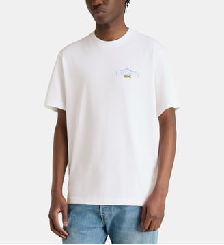 T-shirt droit signature - Lacoste - Blanc