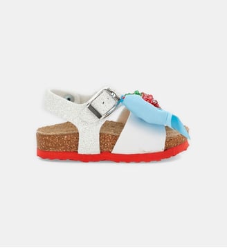Sandales fraise signature - Monnalisa - Blanc et rouge