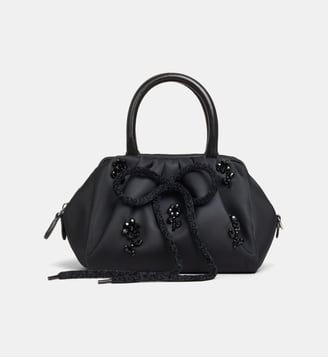 Mini Sac à main perles et nœud - Simone Rocha - Noir