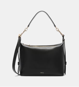 Sac Hobo Tonnie M en cuir  - Furla - Noir