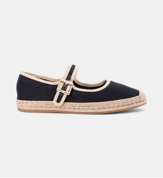 Espadrilles Mary Jane en coton - Tommy Hilfiger - Noir et beige