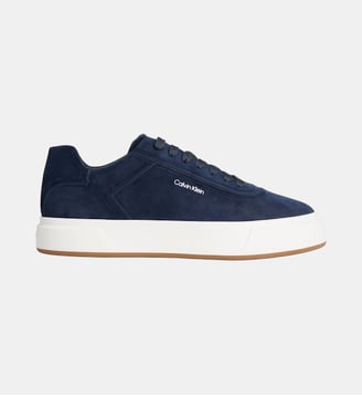 Baskets basses en cuir suédé signature - Calvin Klein - Marine