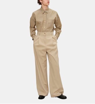 Chemise droite en coton à rayures - A.P.C. - Beige
