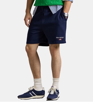 Short droit Polo Sport signature - Polo Ralph Lauren - Bleu et blanc
