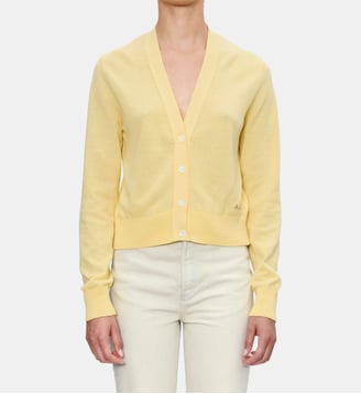 Cardigan droit en coton - A.P.C. - Jaune