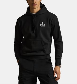 Sweat à capuche ajusté en coton mélangé signature - Polo Ralph Lauren - Noir