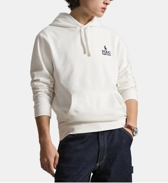 Sweat à capuche ajusté en coton mélangé signature - Polo Ralph Lauren - Blanc