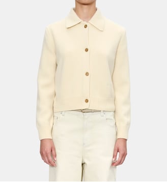 Cardigan droit en laine - A.P.C. - Blanc