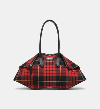 Sac à main Manta à motif tartan - McQueen - Rouge et noir
