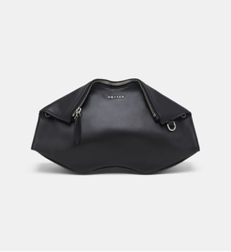 Sac pochette Manta en cuir - McQueen - Noir et argent