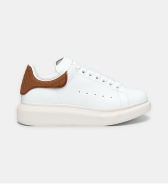Baskets basses Oversized en cuir de veau - McQueen - Blanc et marron