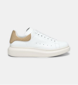 Baskets basses Oversized en cuir de veau - McQueen - Blanc et beige