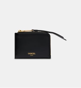 Mini portefeuille zippé en cuir signature - Lancel - Noir