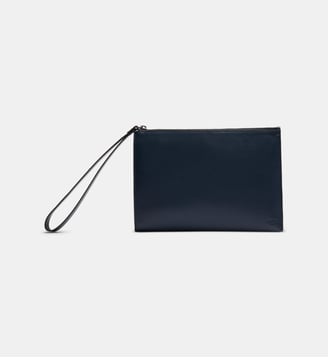 Pochette zippée en cuir signature - Lancel - Bleu