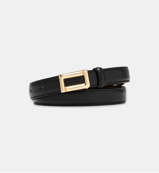 Ceinture fine en cuir signature - Champo - Noir