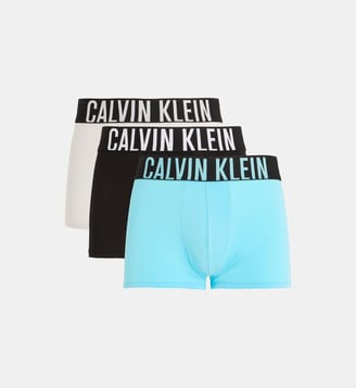 Lot de 3 boxers signature en coton - Calvin Klein - Bleu et noir