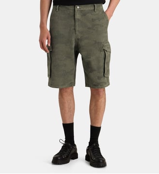 Bermuda cargo loose camouflage coton - Daily Paper - Camouflage kaki