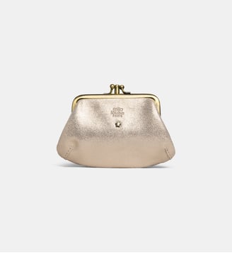 Porte-monnaie Ara cuir pailleté - Mila Louise - Latte