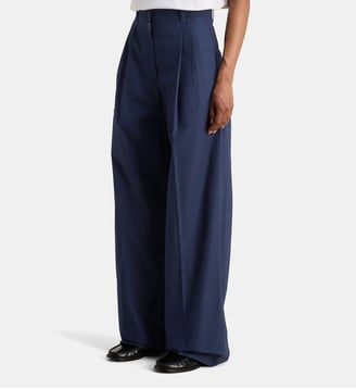Pantalon chino large à pinces Ginny coton bio - A.P.C. - Bleu marine