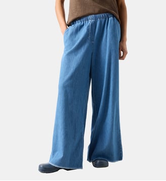 Pantalon évasé en jean - American Vintage - Bleu denim