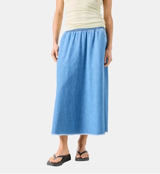 Jupe longue en jean - American Vintage - Bleu denim